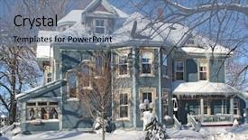  Presentation with victorian - Colorful PPT layouts enhanced with canadian culture - large victorian home covered backdrop and a seafoam green colored foreground