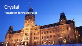  Presentation with building and wind - Presentation consisting of canadian culture - quebec parliament building h tel background and a cobalt blue colored foreground