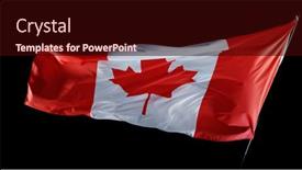  Presentation with canadian flag - Slides with canadian-flag-blowing background and a wine colored foreground