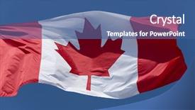 Presentation with canadian flag - Colorful PPT layouts enhanced with canadian flag flying backdrop and a ocean colored foreground