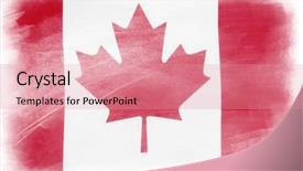  Presentation with canadian flag - PPT theme enhanced with canadian flag on plain background background and a  colored foreground