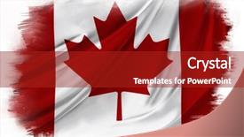  Presentation with canadian flag - Amazing slide deck having canadian flag on plain background backdrop and a  colored foreground