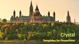  Presentation with morning sunrise - Amazing slide set having canadian government - ottawa city skyline at sunrise backdrop and a tawny brown colored foreground