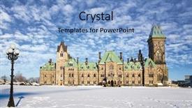  Presentation with lays - Presentation design consisting of canadian government - ottawa parliament buildings east block background and a light blue colored foreground