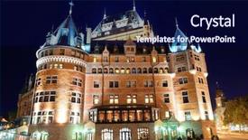  Presentation with canadian - Beautiful presentation featuring canadian history - chateau frontenac at night quebec backdrop and a navy blue colored foreground
