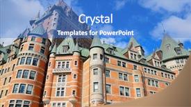  Presentation with history - Slide set consisting of canadian history - chateau frontenac in the day background and a teal colored foreground