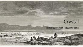  Presentation with noel - Presentation theme featuring canadian history - kennedy channel old illustration arctic background and a light gray colored foreground