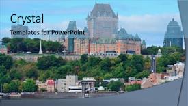  Presentation with dubai skyline on blue sky - Audience pleasing presentation theme consisting of canadian history - quebec city skyline over river backdrop and a  colored foreground