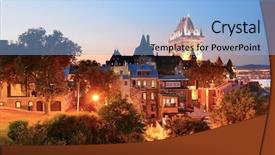  Presentation with skyline - Audience pleasing PPT layouts consisting of canadian history - quebec city skyline with chateau backdrop and a light blue colored foreground