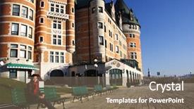  Presentation with canadian - Presentation theme with canadian history - tourist on terrasse dufferin background and a violet colored foreground