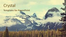  Presentation with canadian - Cool new PPT theme with canadian mountains backdrop and a soft green colored foreground