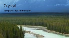  Presentation with canadian - Presentation theme consisting of canadian mountains background and a light blue colored foreground