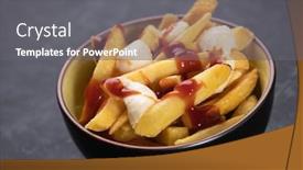  Presentation with potato chips - Cool new theme with canadian-poutine-fried-potato-chips backdrop and a gray colored foreground