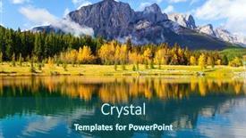  Presentation with banff national park - Slides having canadian-rockies-bright-autumn-forest background and a ocean colored foreground