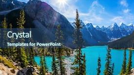  Presentation with black-bear - Slides enhanced with province of alberta moraine lake background and a ocean colored foreground