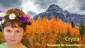  Presentation with canadian - Slide deck having canadian-rockies-yellow-orange background and a tawny brown colored foreground