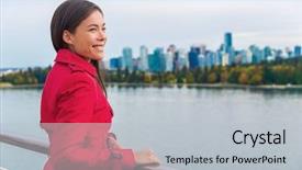  Presentation with british columbia - Colorful slide set enhanced with canadian vancouver cruise travel backdrop and a light gray colored foreground
