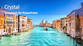  Presentation with view of the salt mine - Colorful PPT layouts enhanced with canal and basilica santa maria backdrop and a cobalt blue colored foreground