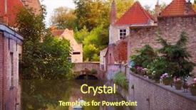  Presentation with canal - Theme with canal and white swan background and a tawny brown colored foreground