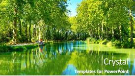  Presentation with canal - Amazing theme having canal-du-midi-family backdrop and a tawny brown colored foreground