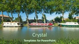  Presentation with canal - Theme with canal-du-midi-france-june background and a tawny brown colored foreground