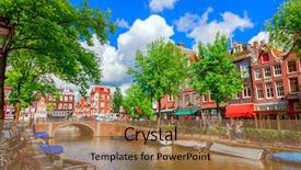  Presentation with amsterdam - Cool new PPT theme with canal in amsterdam backdrop and a coral colored foreground