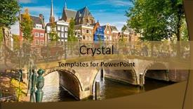  Presentation with canal - Cool new presentation design with canal in amsterdam backdrop and a coral colored foreground