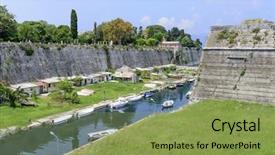  Presentation with byzantine - Cool new presentation with canal in old byzantine fortress backdrop and a yellow colored foreground