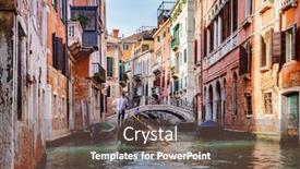  Presentation with rowing - Theme having canal-in-venice-italy background and a violet colored foreground