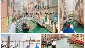  Presentation with canal - Amazing slide deck having canal in venice italy backdrop and a coral colored foreground