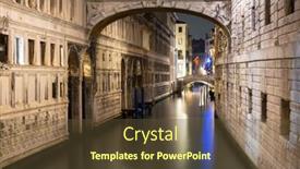  Presentation with architecture city - Presentation theme consisting of canal of venice city with beautiful architecture at night italy background and a tawny brown colored foreground