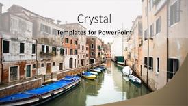 Presentation with venice - Audience pleasing slide set consisting of canal-rio-della-tana backdrop and a light gray colored foreground