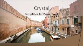  Presentation with venice - PPT theme enhanced with canal-rio-della-tana background and a soft green colored foreground