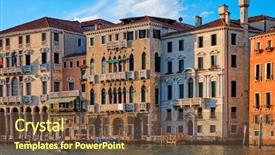  Presentation with canal - Audience pleasing presentation design consisting of canal with boats and gondola backdrop and a  colored foreground