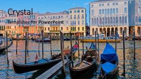  Presentation with canal - Amazing presentation theme having canal with boats and gondola backdrop and a  colored foreground