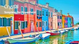  Presentation with panama canal - Theme with canal with boats and picturesque background and a teal colored foreground