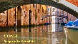  Presentation with bridges - Cool new theme with canal-with-bridges-in-venice backdrop and a tawny brown colored foreground