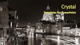  Presentation with root canal irrigants - Presentation design featuring canals - busy venice grand canal background and a wine colored foreground