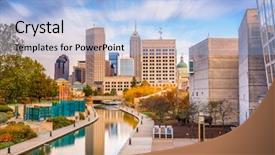  Presentation with indiana - Cool new presentation theme with canals - indianapolis indiana usa downtown skyline backdrop and a light blue colored foreground
