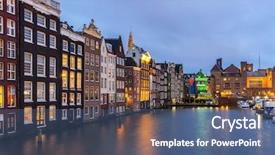  Presentation with canals - Presentation design featuring canals and saint nicholas church background and a  colored foreground