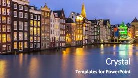  Presentation with canals - Slide set featuring canals and saint nicholas church background and a  colored foreground