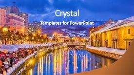  Presentation with canals - Slide set consisting of canals during the winter illumination background and a cobalt blue colored foreground