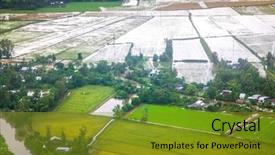  Presentation with mekong delta - Slide deck having canals in the mekong delta background and a gold colored foreground