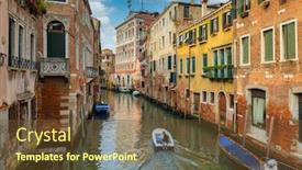  Presentation with canals - Presentation theme with canals-of-venice-city background and a tawny brown colored foreground