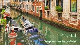  Presentation with canals - Amazing slide deck having canals-of-venice-city backdrop and a tawny brown colored foreground
