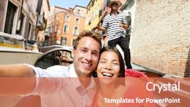  Presentation with canals - Audience pleasing slide set consisting of canals taking self-portrait pictures backdrop and a coral colored foreground