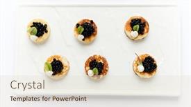  Presentation with caviar - Slide set consisting of canape-with-caviar-and-cream background and a lemonade colored foreground