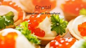  Presentation with caviar - Slide deck consisting of canape with caviar background and a gold colored foreground