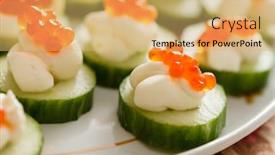  Presentation with caviar - Audience pleasing theme consisting of canape with caviar backdrop and a yellow colored foreground