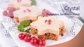  Presentation with foie - Presentation design having canape with foie gras background and a sky blue colored foreground